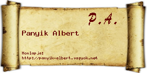 Panyik Albert névjegykártya