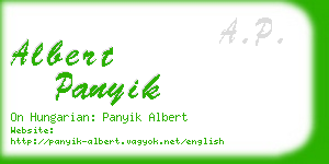 albert panyik business card